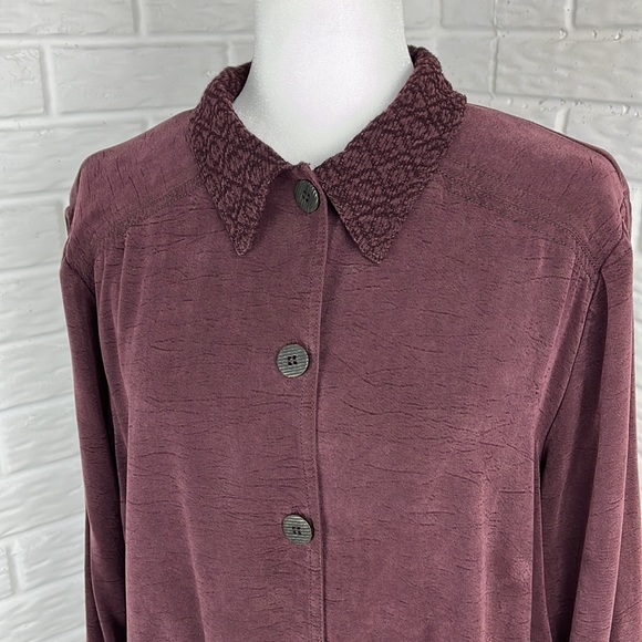CYNTHIA MAX CASUAL COAT LIGHTWEIGHT RAYON PLUM COLORED SIZE XL - Picture 2 of 12